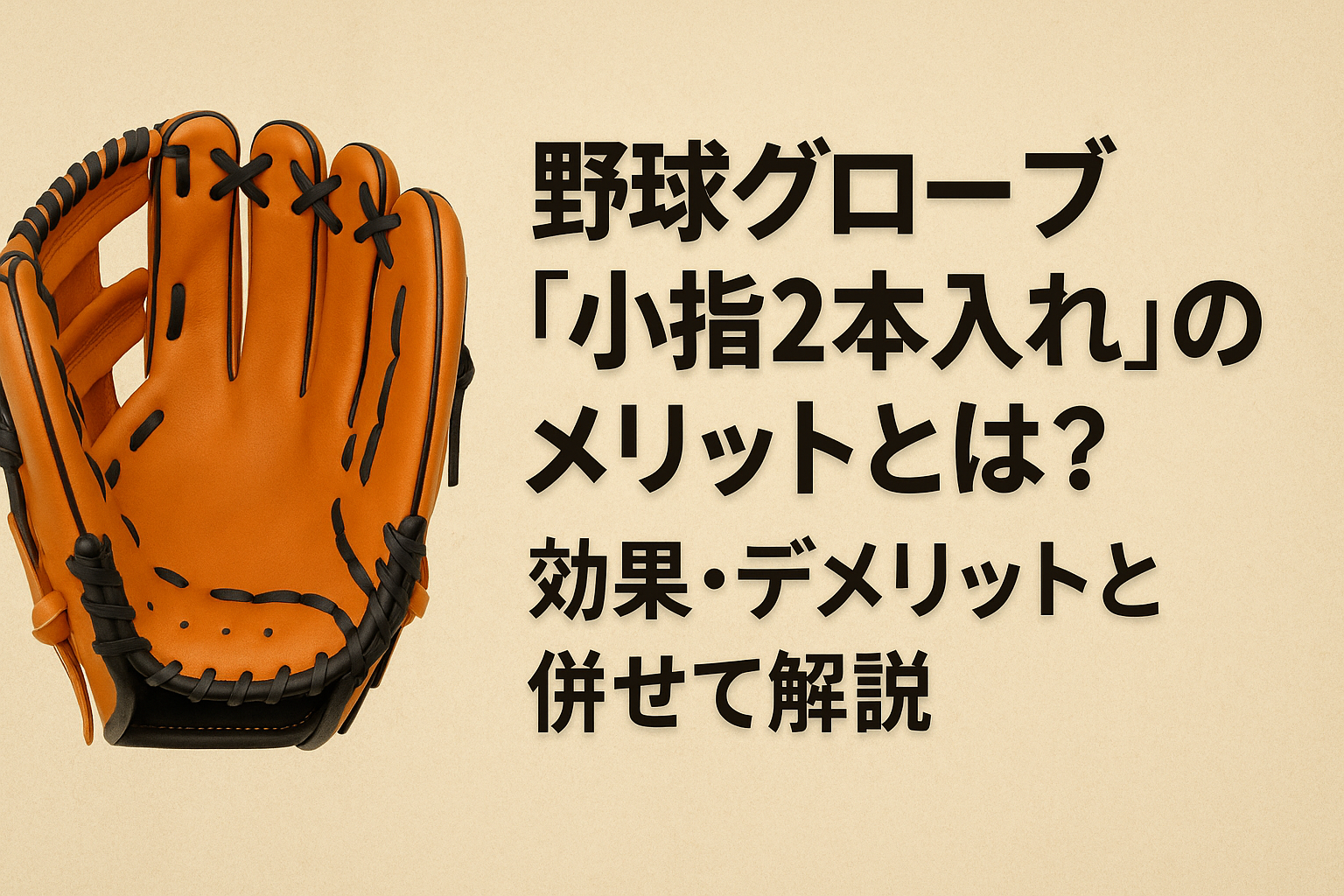 野球グローブ「小指2本入れ」のメリットとは？効果・デメリットと併せて解説